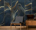 Gold Lines Art Deco Wallpaper