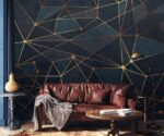 Gold Lines Geometric Wallpaper Abstract