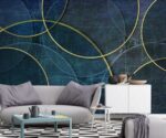 Gold Lines Geometric Wallpaper Abstract Art Wall Mural - Image 2