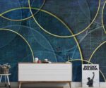 Gold Lines Geometric Wallpaper Abstract Art Wall Mural - Image 3