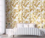 Gold Tropical Leaf Wallpaper   Mural - Image 2