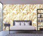 Gold Tropical Leaf Wallpaper   Mural - Image 3