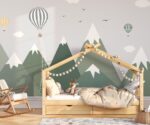 Green Mountain Nursery Mural Hot Air Balloons  Wallpaper - Image 4