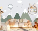 Green Mountain Nursery Mural Hot Air Balloons  Wallpaper - Image 2