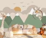 Green Mountain Nursery Wallpaper  Kids Room Decor
