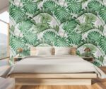 Green Palm Leaves Tropical Wallpaper Mural - Image 4