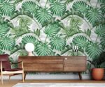 Green Palm Leaves Tropical Wallpaper Mural - Image 3