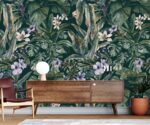 Green Tropical Leaf Wallpaper  Vinyl Wall Mural - Image 3