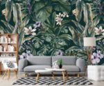 Green Tropical Leaf Wallpaper  Vinyl Wall Mural - Image 2