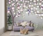 Grey Chinoiserie Wallpaper Mural - Image 2