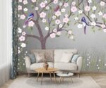 Grey Chinoiserie Wallpaper Mural