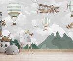 Hot Air Balloons Kids Wallpaper  Nursery Mural - Image 2