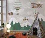 Hot Air Balloons Kids Wallpaper  Nursery Mural - Image 3