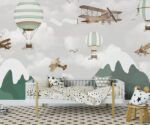 Hot Air Balloons Kids Wallpaper  Nursery Mural