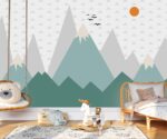 Green Mountain Nursery Mural  Kids Wallpaper - Image 4