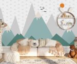 Green Mountain Nursery Mural  Kids Wallpaper - Image 3