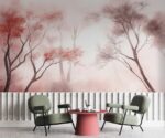 Japanese Tree Wallpaper, Foggy Forest Wall Mural - Image 3