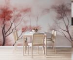 Japanese Tree Wallpaper, Foggy Forest Wall Mural - Image 2