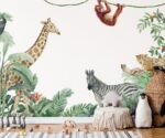 Jungle Animals Wallpaper Mural  Kids Room Decor - Image 4