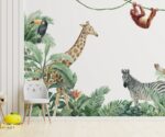 Jungle Animals Wallpaper Mural  Kids Room Decor