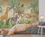 Jungle Safari Animals Wallpaper Tropical Kids Room Mural - Image 4