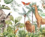 Jungle Safari Animals Wallpaper Mural  Kids Room Decor - Image 4