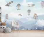 Kids Room Wallpaper Rainforest Hot Air Balloons - Image 3