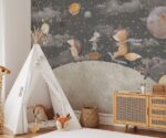 Kids Wallpaper | Cute Animals on the Moon Wall Mural - Image 4