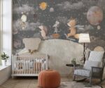 Kids Wallpaper | Cute Animals on the Moon Wall Mural - Image 2
