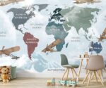 Kids World Map Wallpaper - Image 4