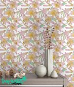 Lily Flower Removable Wallpaper: Tropical Exotic Wall Decor - Image 2