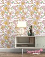 Lily Flower Removable Wallpaper: Tropical Exotic Wall Decor