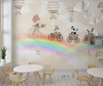 Rainbow Animal Wallpaper Kids Room Decor - Image 2