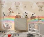 Rainbow Animal Wallpaper Kids Room Decor