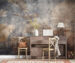 Dark Brown Tropical Leaves Wallpaper Mural - Image 4