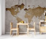 Concrete World Map Mural Vintage Style - Image 3