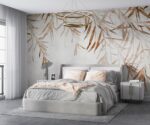 Brown Tropical Leaves Wallpaper Mural - Image 4