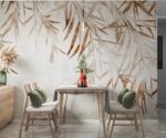 Brown Tropical Leaves Wallpaper Mural - Image 3