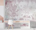 Pink Forest Animals Wallpaper Girls Room Decor - Image 2