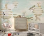 Beige Balloons Kids Wallpaper Mural Nursery Decor
