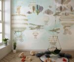 Beige Balloons Kids Wallpaper Mural Nursery Decor - Image 2