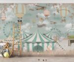 Cartoon Circus Wallpaper Kids Room Decor - Image 4