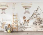 Mountain Animal Wallpaper Mural Kids Room Decor