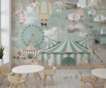 Cartoon Circus Wallpaper Kids Room Decor - Image 3