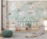 Cartoon Circus Wallpaper Kids Room Decor - Image 2