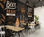 Coffee Shop Beer Menu Wallpaper Dark Cafe Wall Mural - Image 3
