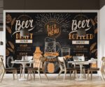 Coffee Shop Beer Menu Wallpaper Dark Cafe Wall Mural - Image 4