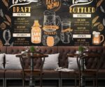 Coffee Shop Beer Menu Wallpaper Dark Cafe Wall Mural