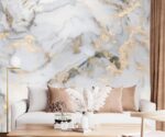 White Marble Wallpaper   Mural - Image 2