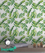 Monstera Leaf Wallpaper: Watercolor Floral